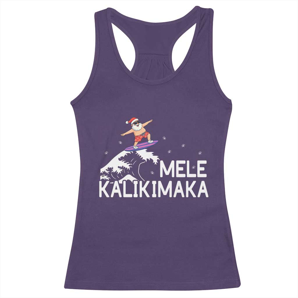 Christmas In July Surfing Santa Racerback Tank Top Mele Kalikimaka Summer Beach Hawaii TS10 Purple Print Your Wear