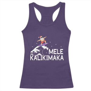 Christmas In July Surfing Santa Racerback Tank Top Mele Kalikimaka Summer Beach Hawaii TS10 Purple Print Your Wear