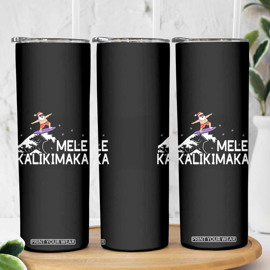 Christmas In July Surfing Santa Skinny Tumbler Mele Kalikimaka Summer Beach Hawaii TS10 Print Your Wear