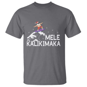 Christmas In July Surfing Santa T Shirt Mele Kalikimaka Summer Beach Hawaii TS10 Charcoal Print Your Wear