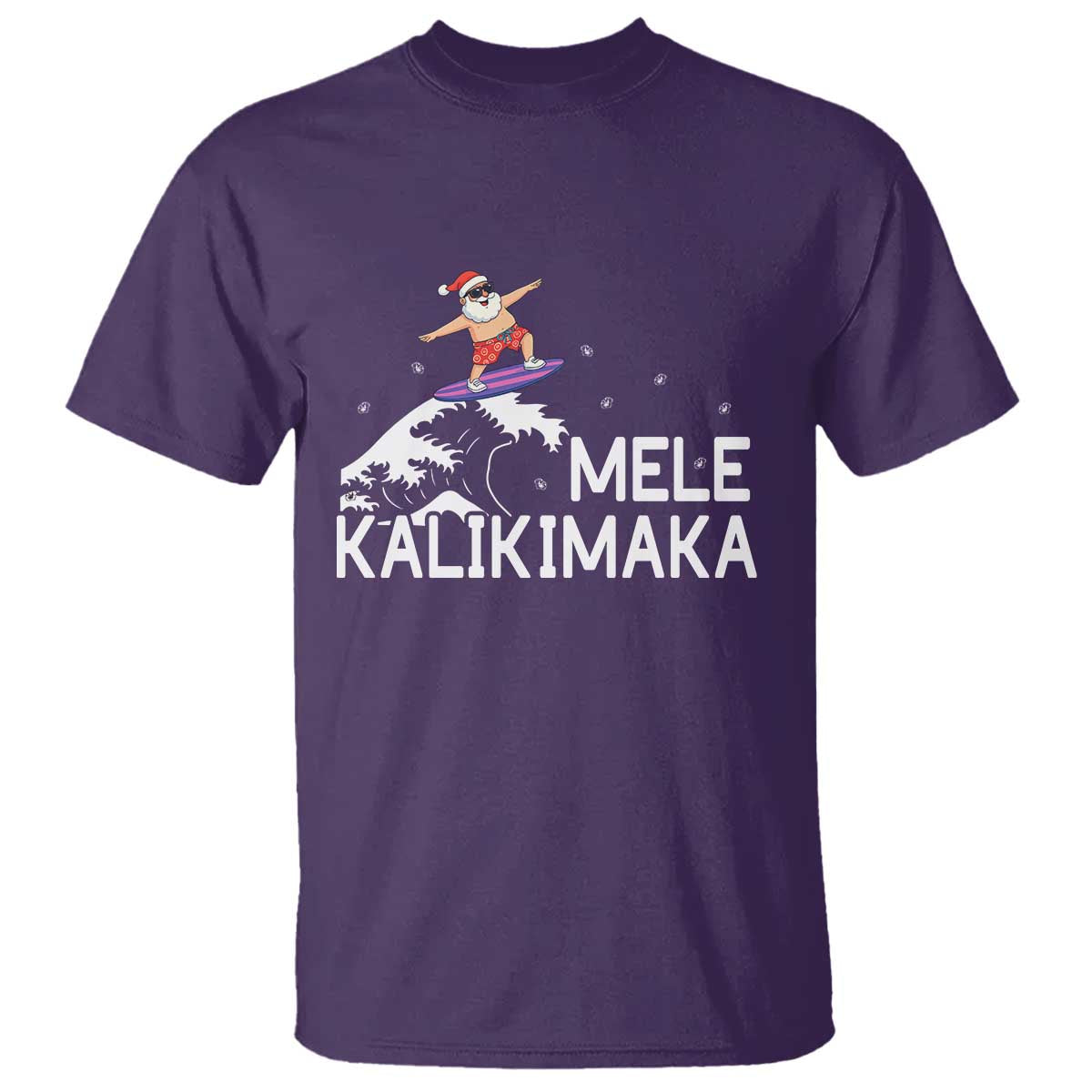 Christmas In July Surfing Santa T Shirt Mele Kalikimaka Summer Beach Hawaii TS10 Purple Print Your Wear