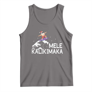 Christmas In July Surfing Santa Tank Top Mele Kalikimaka Summer Beach Hawaii TS10 Deep Heather Print Your Wear