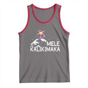 Christmas In July Surfing Santa Tank Top Mele Kalikimaka Summer Beach Hawaii TS10 Deep Heather Red Print Your Wear