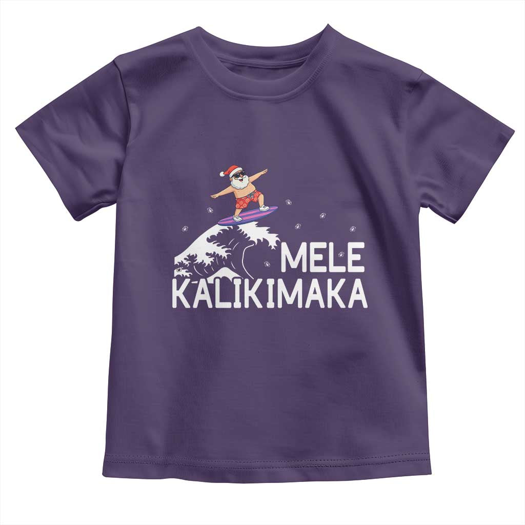 Christmas In July Surfing Santa Toddler T Shirt Mele Kalikimaka Summer Beach Hawaii TS10 Purple Print Your Wear
