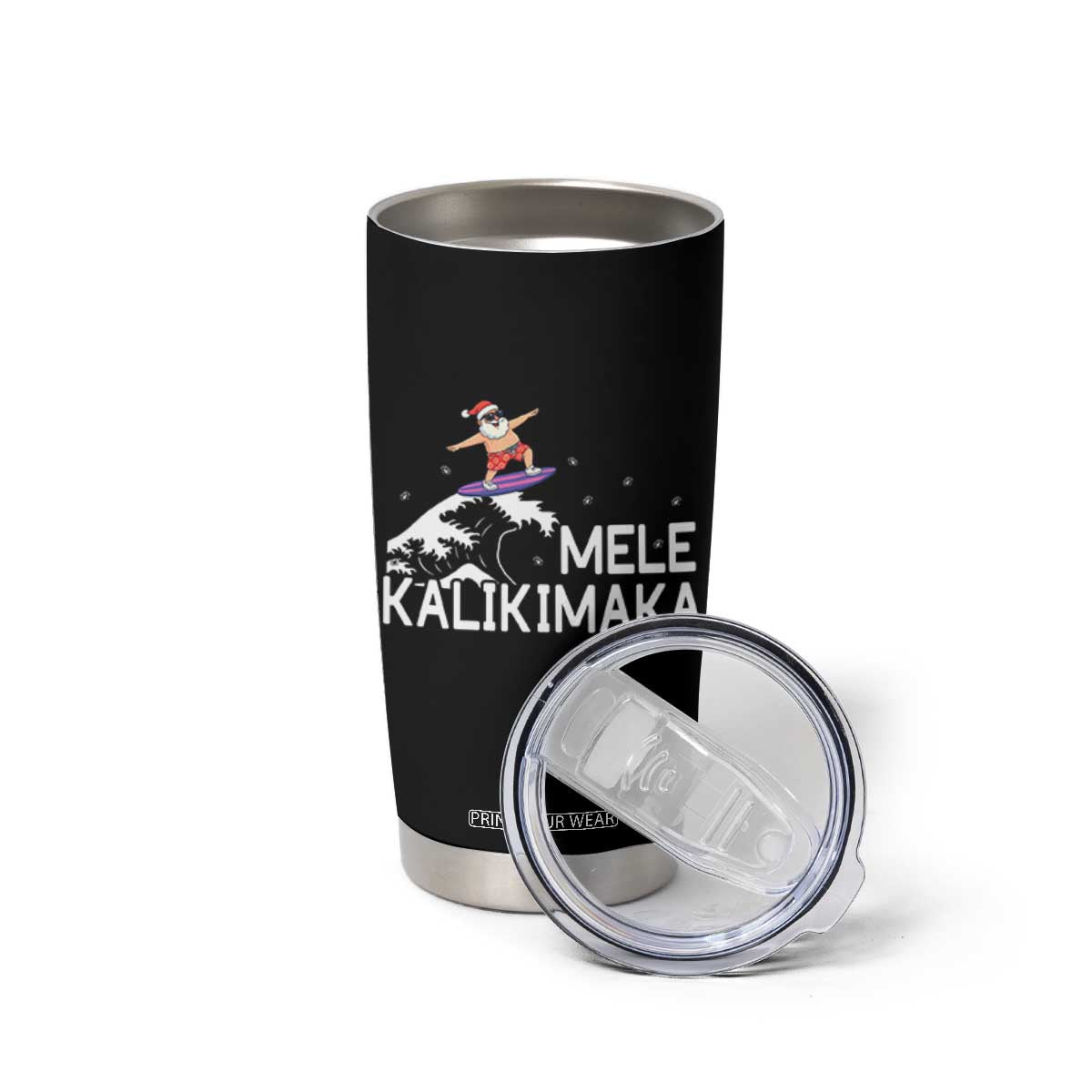 Christmas In July Surfing Santa Tumbler Cup Mele Kalikimaka Summer Beach Hawaii TS10 Print Your Wear