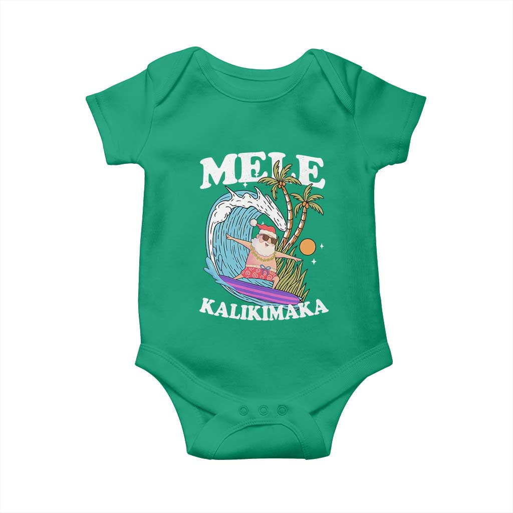 Mele Kalikimaka Hawaii Christmas Surfing Santa Baby Onesie Summer Beach Hawaii Xmas In July TS10 Irish Green Print Your Wear