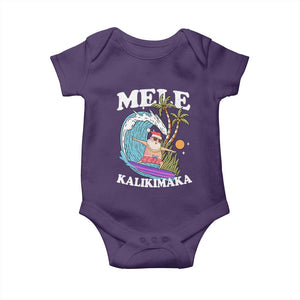 Mele Kalikimaka Hawaii Christmas Surfing Santa Baby Onesie Summer Beach Hawaii Xmas In July TS10 Purple Print Your Wear