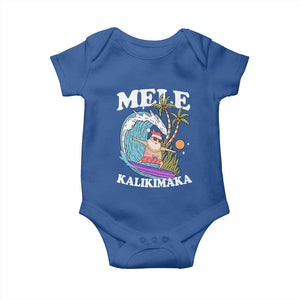 Mele Kalikimaka Hawaii Christmas Surfing Santa Baby Onesie Summer Beach Hawaii Xmas In July TS10 Royal Blue Print Your Wear
