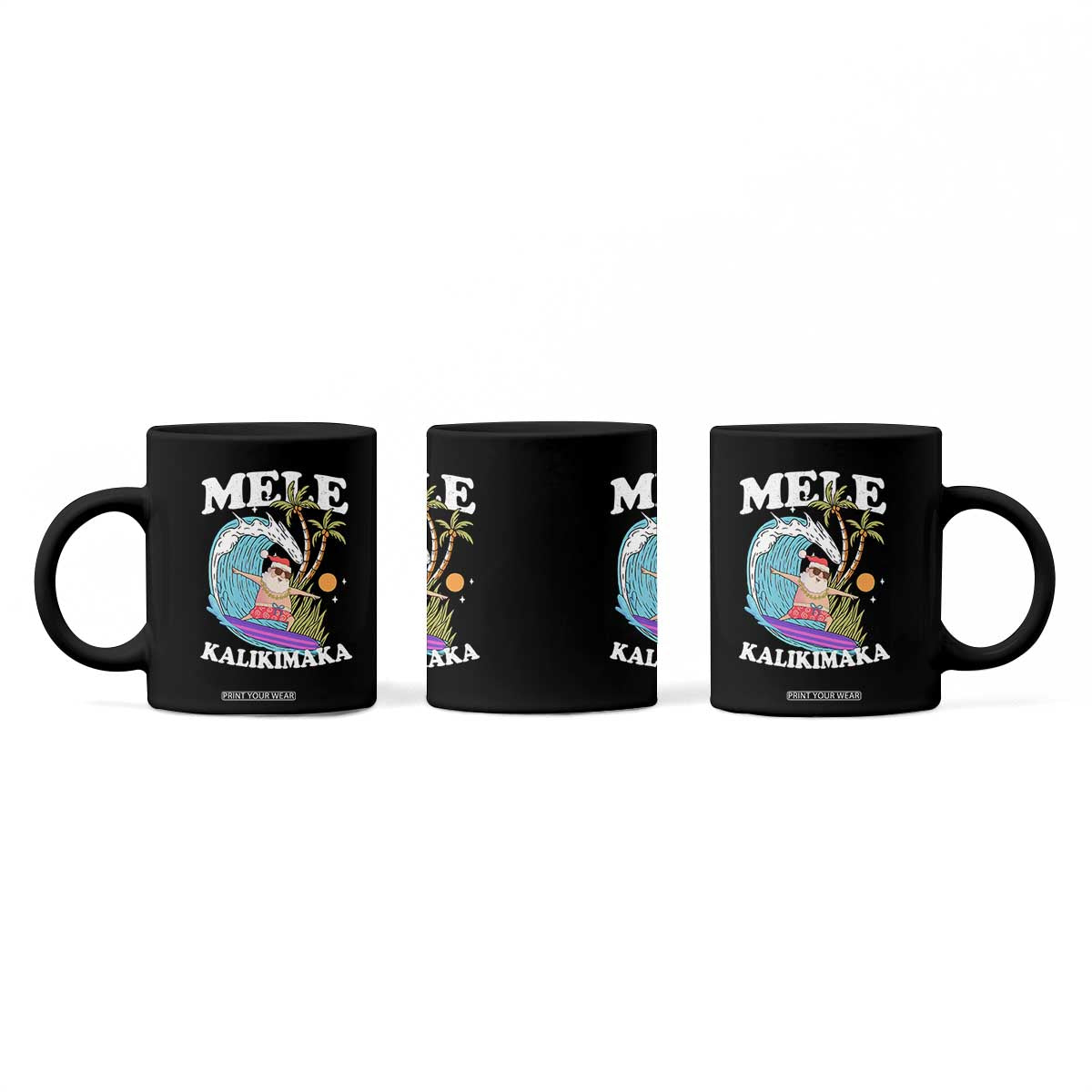 Mele Kalikimaka Hawaii Christmas Surfing Santa Coffee Mug Summer Beach Hawaii Xmas In July TS10 Print Your Wear