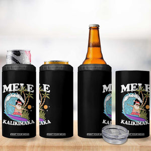 Mele Kalikimaka Hawaii Christmas Surfing Santa 4 in 1 Can Cooler Tumbler Summer Beach Hawaii Xmas In July TS10 Print Your Wear