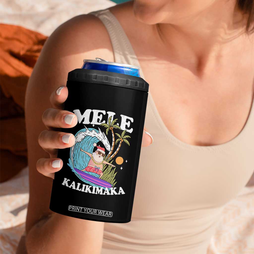 Mele Kalikimaka Hawaii Christmas Surfing Santa 4 in 1 Can Cooler Tumbler Summer Beach Hawaii Xmas In July TS10 Print Your Wear