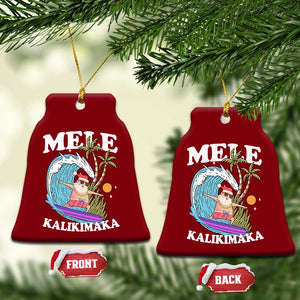 Mele Kalikimaka Hawaii Xmas Surfing Santa Ceramic Ornament Summer Beach Hawaii Xmas In July TS10 Print Your Wear