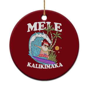 Mele Kalikimaka Hawaii Xmas Surfing Santa Ceramic Ornament Summer Beach Hawaii Xmas In July TS10 1pc Red Print Your Wear