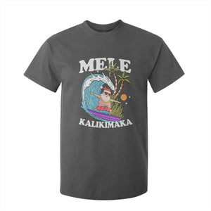 Mele Kalikimaka Hawaii Christmas Surfing Santa T Shirt For Kid Summer Beach Hawaii Xmas In July TS10 Dark Heather Print Your Wear