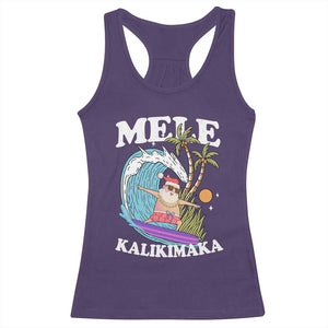 Mele Kalikimaka Hawaii Christmas Surfing Santa Racerback Tank Top Summer Beach Hawaii Xmas In July TS10 Purple Print Your Wear