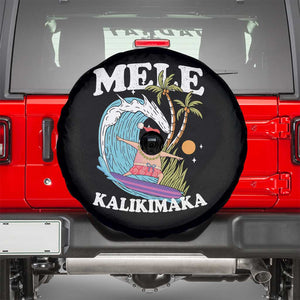Mele Kalikimaka Hawaii Christmas Surfing Santa Spare Tire Cover Summer Beach Hawaii Xmas In July TS10 Black Print Your Wear