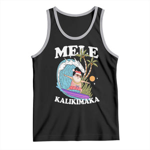 Mele Kalikimaka Hawaii Christmas Surfing Santa Tank Top Summer Beach Hawaii Xmas In July TS10 Black Athletic Heather Print Your Wear