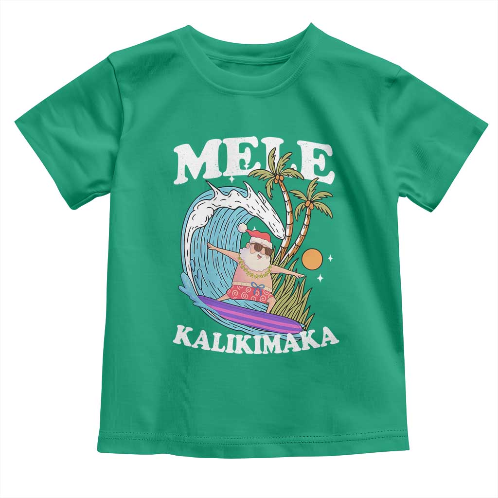 Mele Kalikimaka Hawaii Christmas Surfing Santa Toddler T Shirt Summer Beach Hawaii Xmas In July TS10 Irish Green Print Your Wear