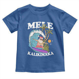 Mele Kalikimaka Hawaii Christmas Surfing Santa Toddler T Shirt Summer Beach Hawaii Xmas In July TS10 Royal Blue Print Your Wear