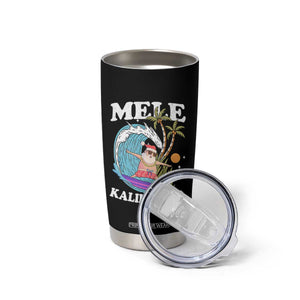 Mele Kalikimaka Hawaii Christmas Surfing Santa Tumbler Cup Summer Beach Hawaii Xmas In July TS10 Print Your Wear