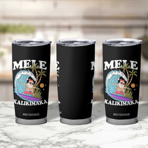 Mele Kalikimaka Hawaii Christmas Surfing Santa Tumbler Cup Summer Beach Hawaii Xmas In July TS10 Print Your Wear