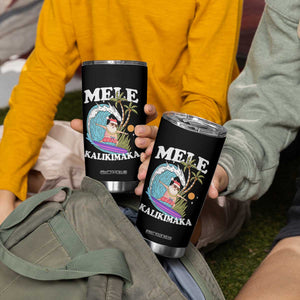 Mele Kalikimaka Hawaii Christmas Surfing Santa Tumbler Cup Summer Beach Hawaii Xmas In July TS10 Print Your Wear