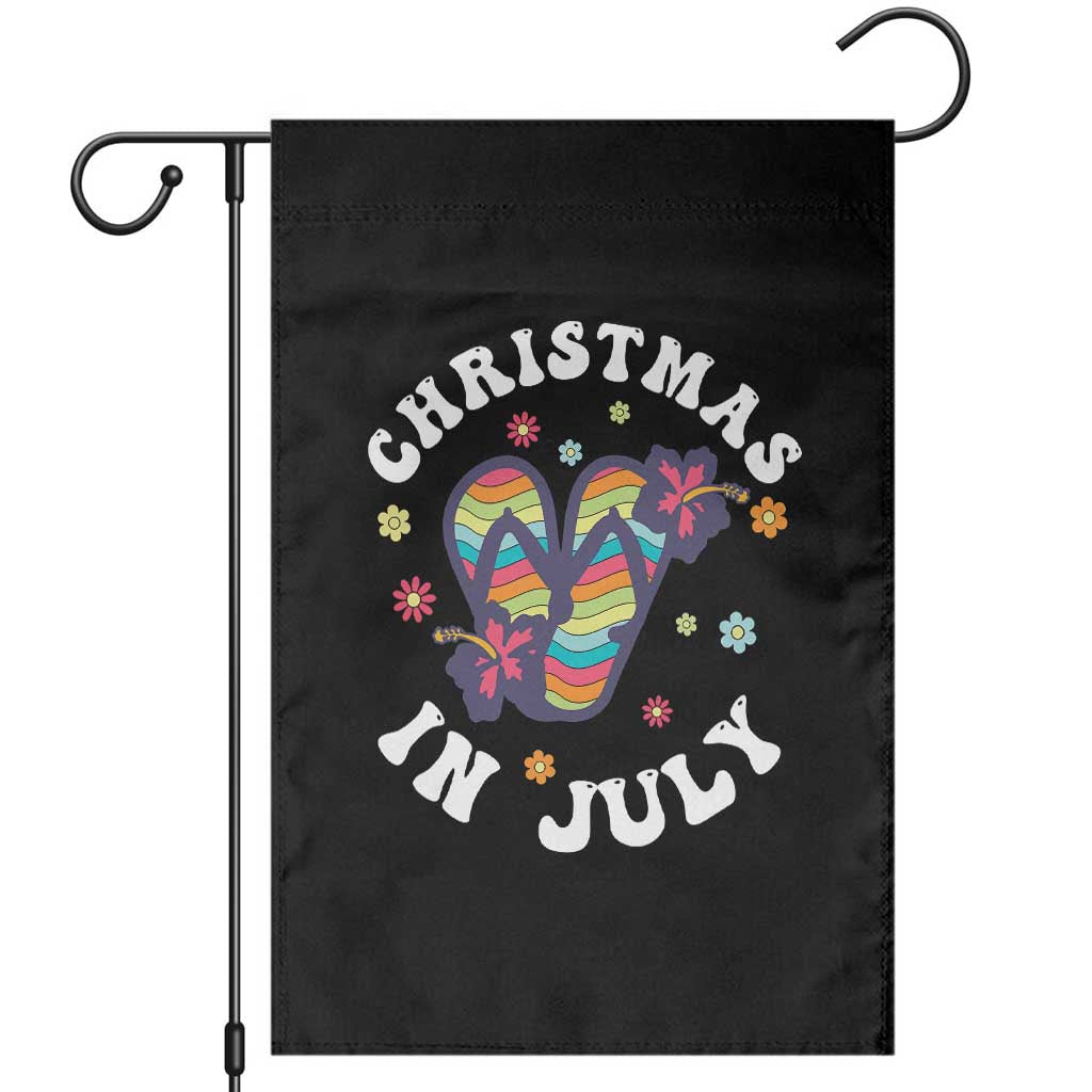 Christmas In July Summer Beach Garden Flag Hawaii Flip Flops Hibiscus TS10 Black Print Your Wear