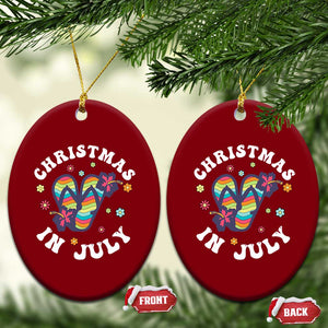 Xmas In July Summer Beach Ceramic Ornament Hawaii Flip Flops Hibiscus TS10 Print Your Wear
