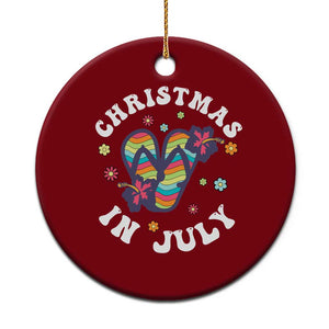 Xmas In July Summer Beach Ceramic Ornament Hawaii Flip Flops Hibiscus TS10 1pc Red Print Your Wear