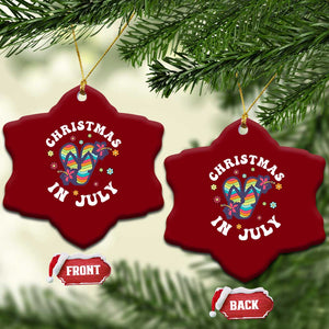 Xmas In July Summer Beach Ceramic Ornament Hawaii Flip Flops Hibiscus TS10 Print Your Wear