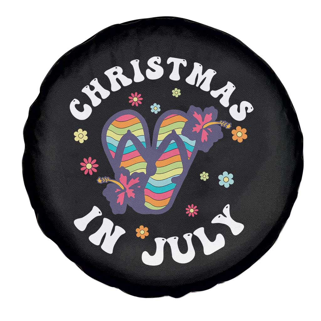 Christmas In July Summer Beach Spare Tire Cover Hawaii Flip Flops Hibiscus TS10 Print Your Wear