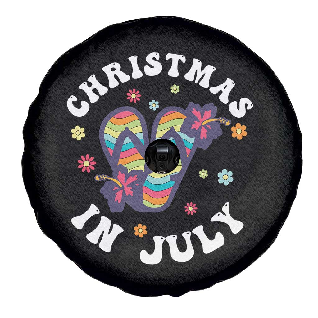 Christmas In July Summer Beach Spare Tire Cover Hawaii Flip Flops Hibiscus TS10 Print Your Wear