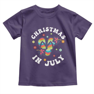Christmas In July Summer Beach Toddler T Shirt Hawaii Flip Flops Hibiscus TS10 Purple Print Your Wear