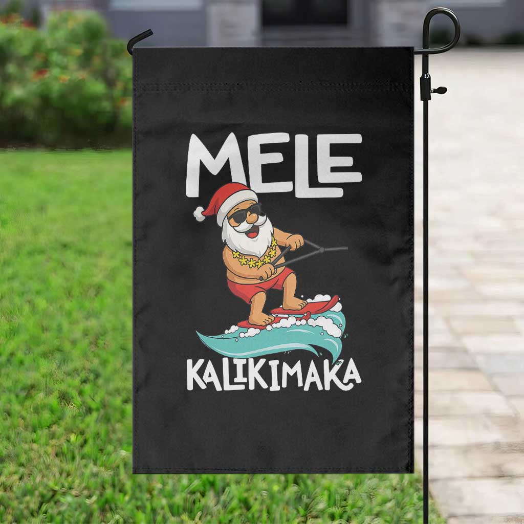 Mele Kalikimaka Garden Flag Santa Water Skiing Summer Beach Hawaiian Christmas In July TS10 Print Your Wear