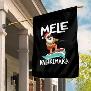 Mele Kalikimaka Garden Flag Santa Water Skiing Summer Beach Hawaiian Christmas In July TS10 Print Your Wear