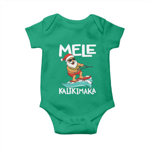 Mele Kalikimaka Baby Onesie Santa Water Skiing Summer Beach Hawaiian Christmas In July TS10 Irish Green Print Your Wear
