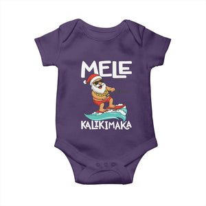Mele Kalikimaka Baby Onesie Santa Water Skiing Summer Beach Hawaiian Christmas In July TS10 Purple Print Your Wear