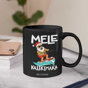 Mele Kalikimaka Coffee Mug Santa Water Skiing Summer Beach Hawaiian Christmas In July TS10 Print Your Wear