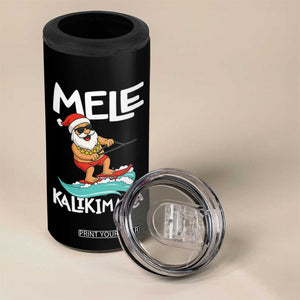 Mele Kalikimaka 4 in 1 Can Cooler Tumbler Santa Water Skiing Summer Beach Hawaiian Christmas In July TS10 Print Your Wear