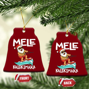Mele Kalikimaka Ceramic Ornament Santa Water Skiing Summer Beach Hawaiian Xmas In July TS10 Print Your Wear