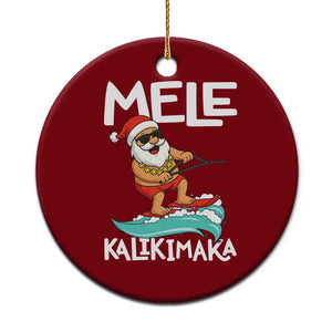 Mele Kalikimaka Ceramic Ornament Santa Water Skiing Summer Beach Hawaiian Xmas In July TS10 1pc Red Print Your Wear