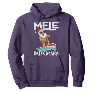 Mele Kalikimaka Hoodie Santa Water Skiing Summer Beach Hawaiian Christmas In July TS10 Purple Print Your Wear