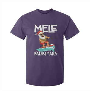 Mele Kalikimaka T Shirt For Kid Santa Water Skiing Summer Beach Hawaiian Christmas In July TS10 Purple Print Your Wear