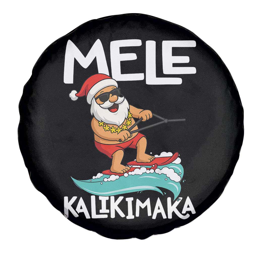 Mele Kalikimaka Spare Tire Cover Santa Water Skiing Summer Beach Hawaiian Christmas In July TS10 Print Your Wear