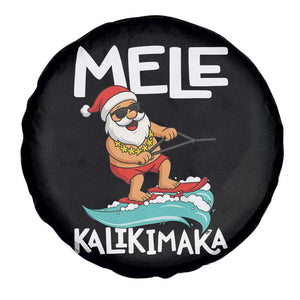 Mele Kalikimaka Spare Tire Cover Santa Water Skiing Summer Beach Hawaiian Christmas In July TS10 Print Your Wear