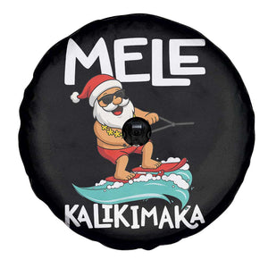 Mele Kalikimaka Spare Tire Cover Santa Water Skiing Summer Beach Hawaiian Christmas In July TS10 Print Your Wear
