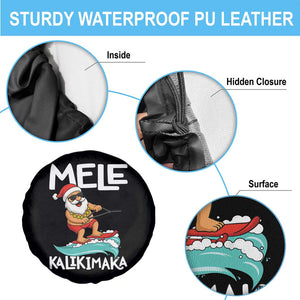 Mele Kalikimaka Spare Tire Cover Santa Water Skiing Summer Beach Hawaiian Christmas In July TS10 Print Your Wear