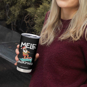 Mele Kalikimaka Tumbler Cup Santa Water Skiing Summer Beach Hawaiian Christmas In July TS10 Print Your Wear