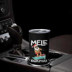 Mele Kalikimaka Tumbler Cup Santa Water Skiing Summer Beach Hawaiian Christmas In July TS10 Print Your Wear
