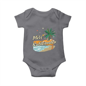 Retro Christmas In July Summer Beach Hawaii Baby Onesie Mele Kalikimaka TS10 Charcoal Print Your Wear
